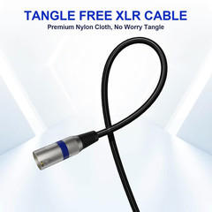 Professional 6 Pack 6FT XLR Cables, Noise Free and Long-Lasting Braided XLR Micr