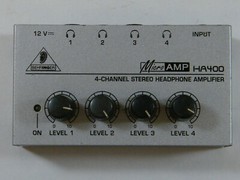 BEHRINGER MICROAMP HA400 AMPLIFIER, 4-CHANNEL STEREO HEADPHONE, GUARANTEED