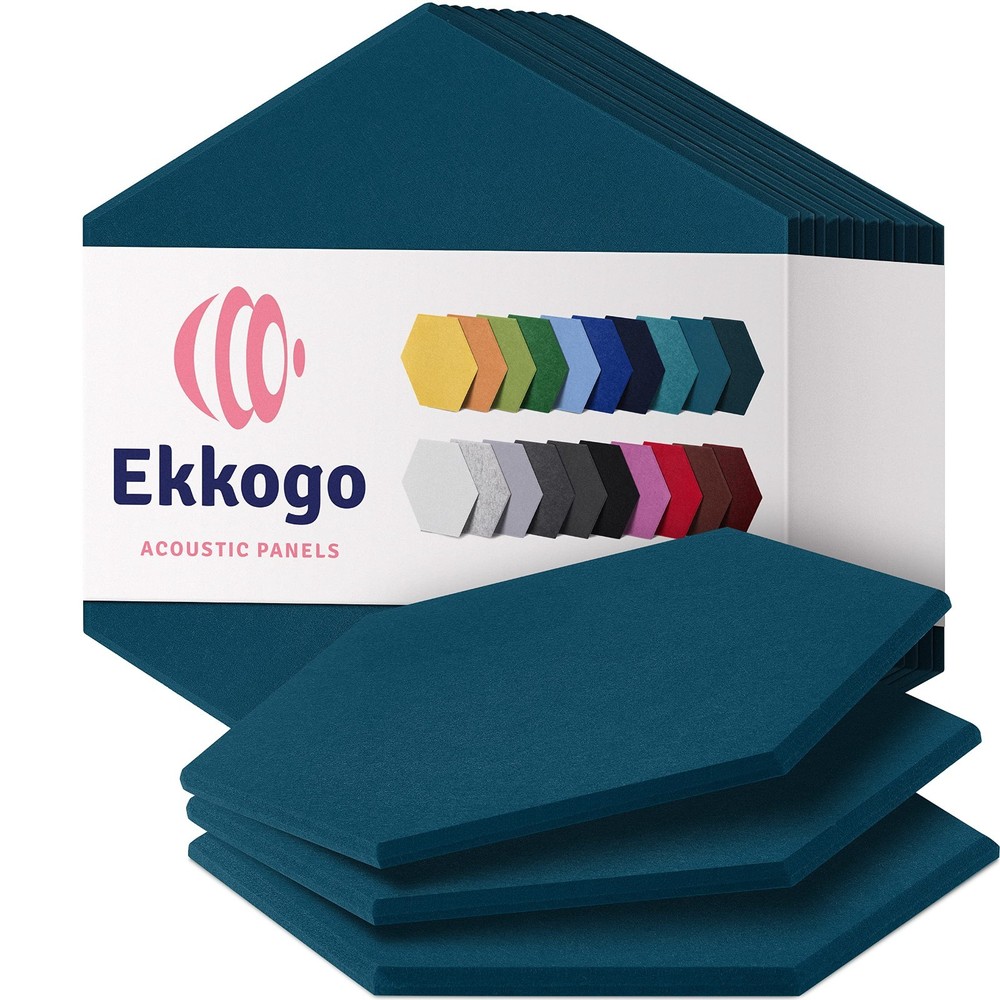 Ekkogo Acoustic Panels 12-Pack Soundproof Wall Panels 12″X10.4″X0.4″ Sound Panel