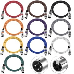 Professional Grade XLR Cables 4ft 10 Pack
