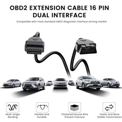 OBD2 Scanner Extension Cable/1m – 16 Pin OBDII OBD2 Male to Female 3.3ft