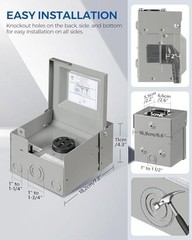 50 Amp RV Power Outlet Box – 125V/250V NEMA 14-50R RV Outlet – 50 Amp 14-50R