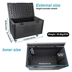 44″ Utility Stackable Heavy Duty ATA Rolling Road Case for DJ Equipment Storage