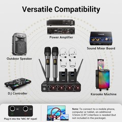 Wireless Microphone System – 10-Channel UHF Handheld, Headset & Lavalier Mics