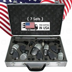 EMB KIT7 Drum Set 7 Piece Professional Wired Microphone Mic Kit w/ Mounting Kit