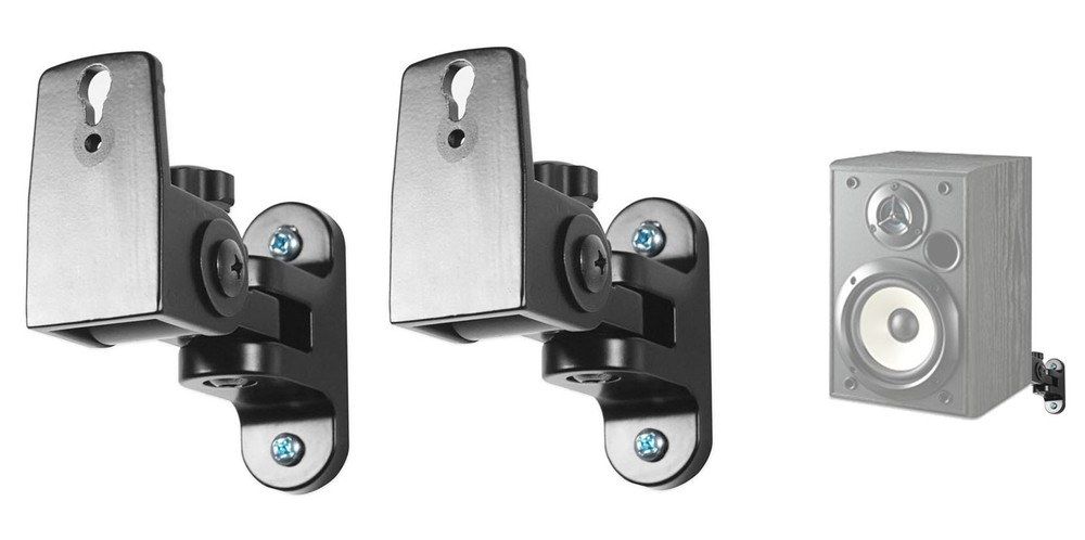 Pair Hidden Wall Mount Swivel Brackets For Sony SS-B1000 Bookshelf Speakers