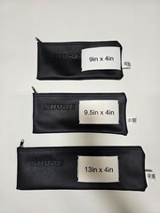 Shure Microphone Bag Zipper Pouch Case, Black Vinyl