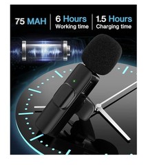 Lavalier Microphone Wireless Audio Video Recording Mini Mic For Android/iPhone