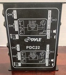 Pyle PDC22 passive DI box audio hum eliminator 1/4″ XLR converter dual direct