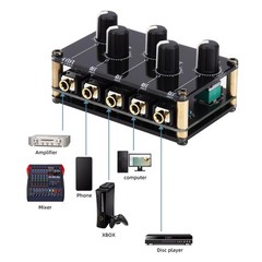 8.35*5.4*2.1cm 4 Channel 3.5mm Stereo Audio Mixer Fit For live performances