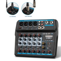 6 Channel Live Studio Audio Mixer Sound Board Mixing Console Home USB Bluetooth
