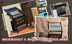 GRIFFIN Rack Mount Stand – Music Studio Recording Mixer Cart Rail Gear Holder