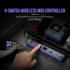 SONICAKE Pocket Control – MIDI Foot Controller, Wired/Wireless MIDI Transmiss…