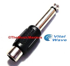 (2) 1/4″ Male Mono Plug to Single RCA Jack (F) Audio Cable Cord Adapter VWLTW