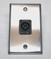 (2) Two Single Wall Plates w/ Single Genuine Neutrik NL4MPXX SpeakON (Stainless)
