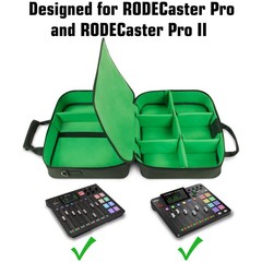 USA GEAR RODECaster Pro Case – Hold Podcaster, Mixer, Microphones, More (Green)