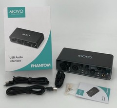 Movo Phantom Dual Channel USB/USB-C Audio Interface for Recording, Songwriting