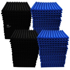 48/96 PACK 12″X 12″X1″ Acoustic Foam Panel Wedge Studio Soundproof Wall Adhesive