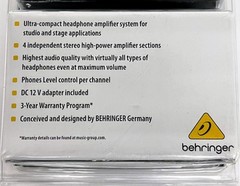 Behringer Microamp HA400 4 Channel Headphone Amplifier Sealed