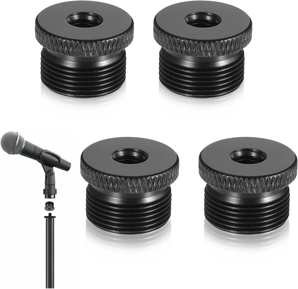 4 Pcs Mic Stand Adapter Microphone Stand Adapter 1/4 Female to 5/8 Male Screw