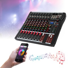 Pro 8 Channel Bluetooth Studio Audio Mixer Live Sound Mixing Console with USB