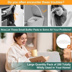 200pcs Cabinet Door Bumpers Clear Self Adhesive，0.4inch Diameter Rubber D