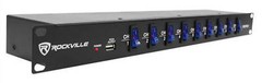 Rockville RDF9U 1U 15A Rack Mount DJ Pro Audio Power Supply Strip w/USB Charging