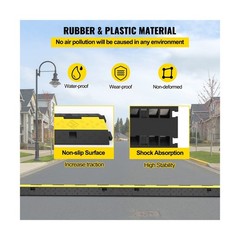 VEVOR Cable Protector Ramp, 5 Packs 2 Channels Speed Bump, Rubb… USA FAST SHIP