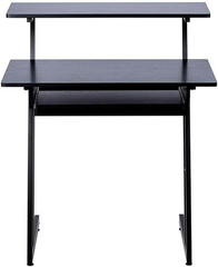Recording Studio Desk – with Raised Platform and Keyboard Tray, Black – Stage Ri