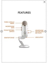 Blue Yeti Professional Multi-Pattern USB Condenser Microphone – Sliver