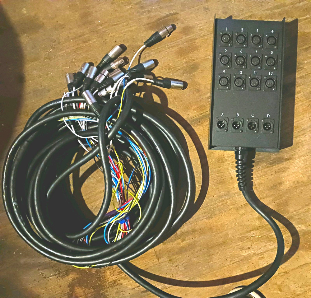 Musician’s Gear XLR Snake/Multicore Cable w/ Stage Box, Black, XLR M-F