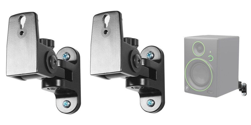 (2) Hidden Wall Mount Swivel Brackets For Mackie CR4BT Studio Monitor Speakers