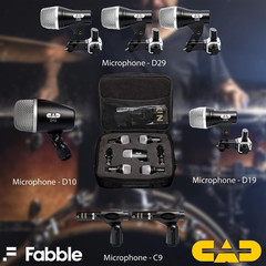 Stage7 7-Piece Drum Mic Kit with Cables & Cleaning Cloth for Studio & Live Sound