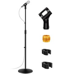 Mic Stand, Microphone Stand Floor Detachable Boom Mic Arm Stands with Weighte…
