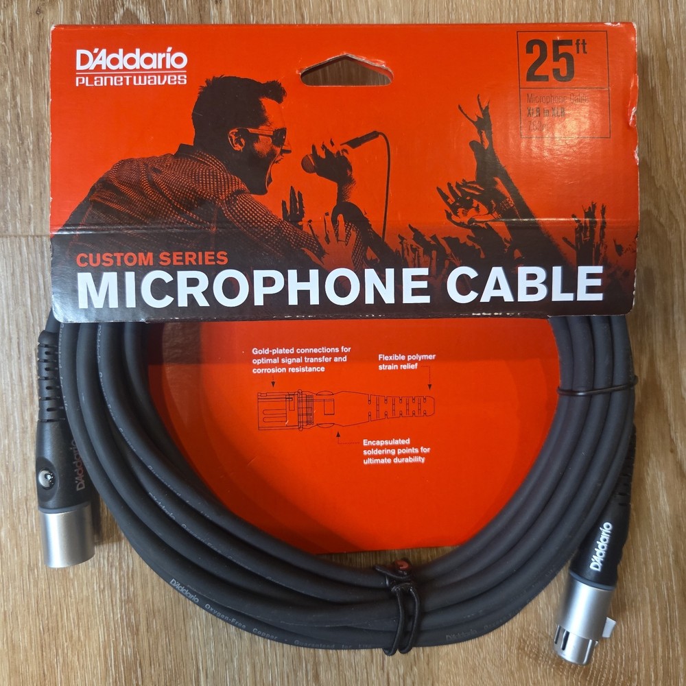 Planet Waves Custom Series XLR Microphone Cable, 25′ PW-M-25 By D’Addario