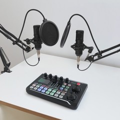 F998 Max Sound Card+BM800 Condenser Microphone Pro Audio Mixer Podcast Equipment