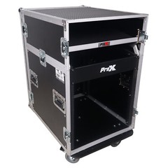 ProX T-12MRSS13ULT Road Case For 13U Top Mixer/DJ 12U Rack Combo w/Laptop Shelf