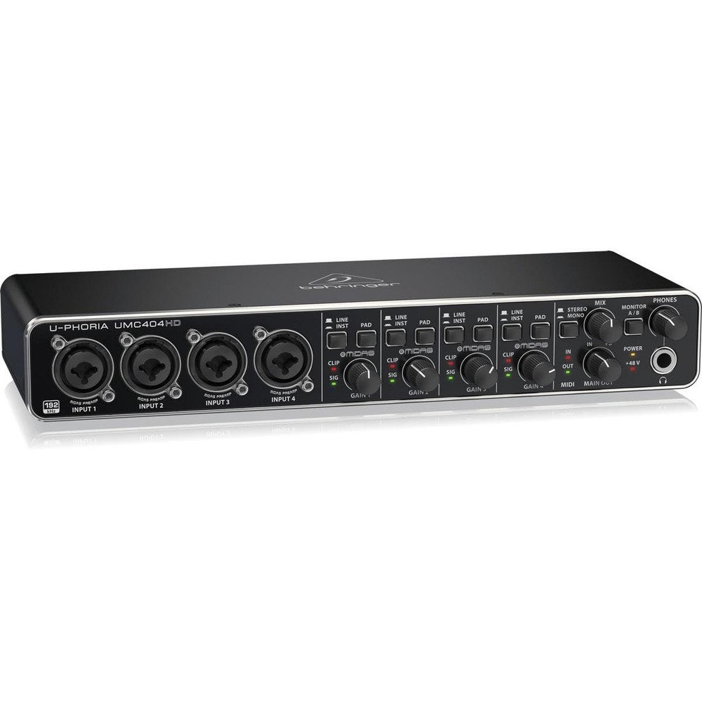 Behringer U-PHORIA UMC404HD Audiophile 4×4, 24-Bit/192 kHz USB
