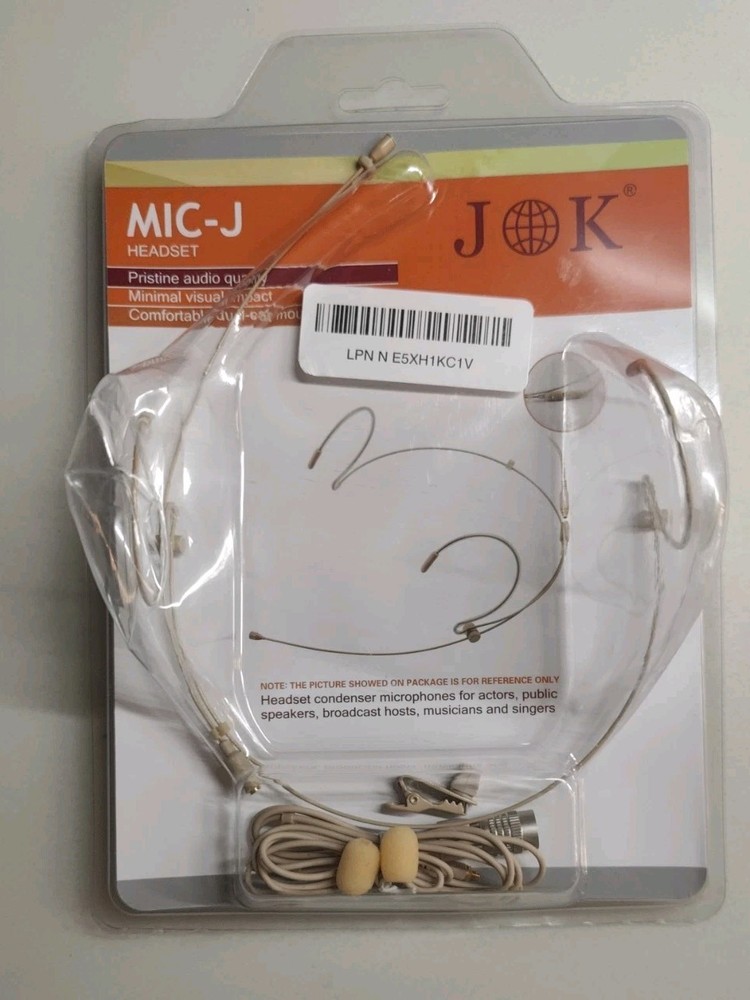 J K Professional Headset Headworn Earhook Microphone MIC-J 071S, Hirose 4pin