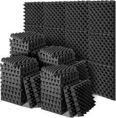 60 Pack 12x12x2 Acoustic Foam Panels Soundproof Wall Ceiling Studio Noise Dampen