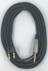 25 FT 1/4″ TS to Dual Banana Plug Speaker Cable Pro Low Noise 16 GA 16 AWG NOS