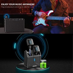 Electric Guitar Drum Keyboard Wireless Transmitter Receiver 5.8G & Charging Box
