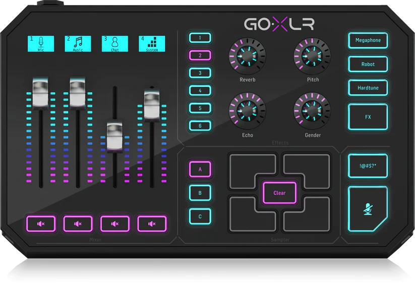 TC-Helicon GoXLR 4-channel USB Voice Mixer FX With Stand