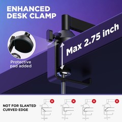 Low Profile Mic Arm, 360° Rotatable Microphone Arm Stand Foldable Desk Mic Bo…