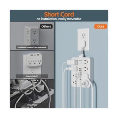 Surge Protector Power Strip(900J) -MCSCN 8 Outlets 6 USB – 15A/1875W – Ultra-…