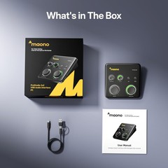 MAONO P1 Hybrid USB Audio Interface 70dB Gain for PC Phone iPad Guitar