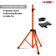 5Core 6ft Speaker Stand Tripod DJ PA Pro Audio Pole Mount Monitor 40″-72″🟠