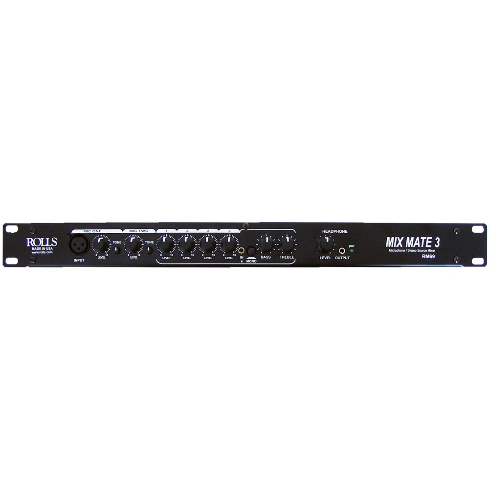 Rolls RM69 MixMate 3 Rack Mount 6 Channel Mic/Line Mixer 1U