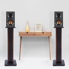 1 Pair 28″ Wood Speaker Stands Yellow Sandalwood/Black Walnut for HiFi Bookshelf