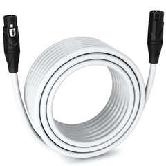 LyxPro 75 Feet Microphone XLR Cable, Male to Female, 3 Pin Mic Cable – White